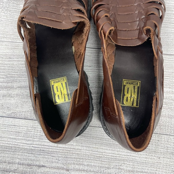 Women’s 8 KB & Co. Brown Betty Leather Rubber Sole Huaraches Sandals. - Picture 6 of 8